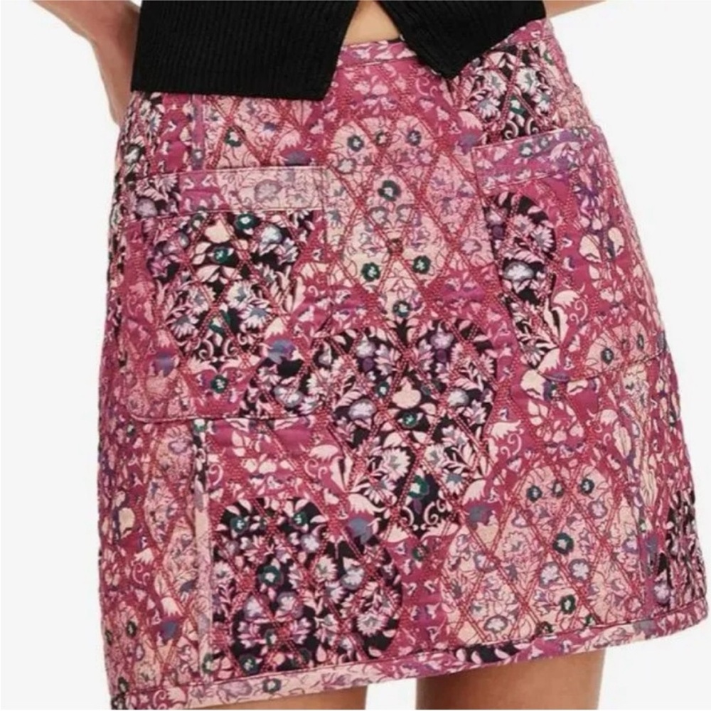 Free People Darla Pink Quilted Mini Skirt Size 4 NWT $128 Retail - Send Offers